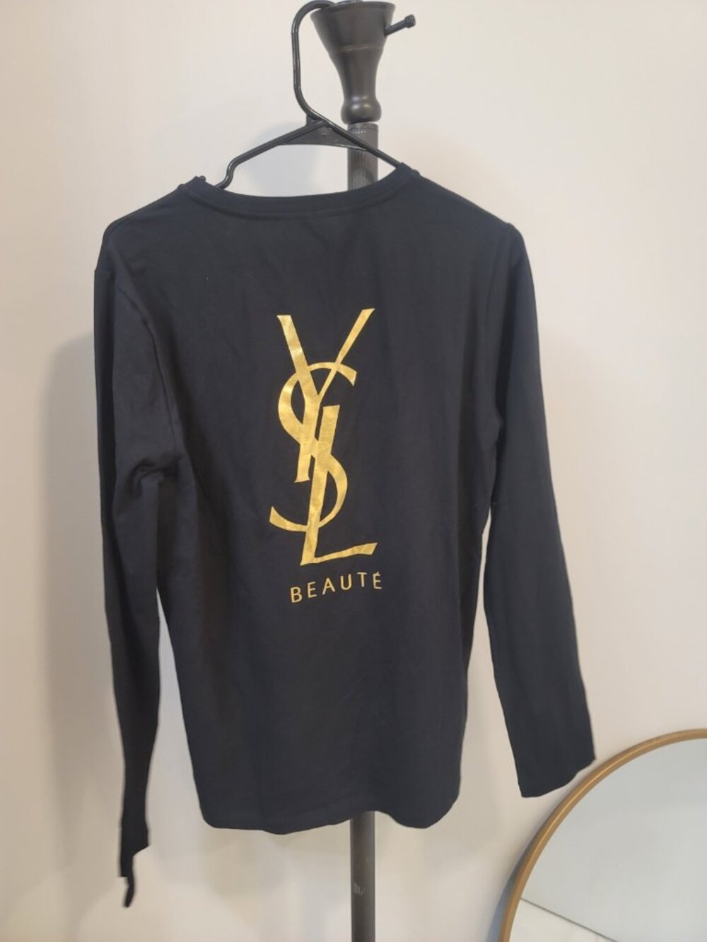 Yves Saint Laurent Beaute Uniform Women Top - Size: Medium - Gold YSL Back Print - Picture 4 of 6